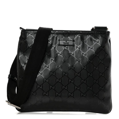 Gucci Imprime Monogram Small Flat Messenger Bag Black 1 of 11