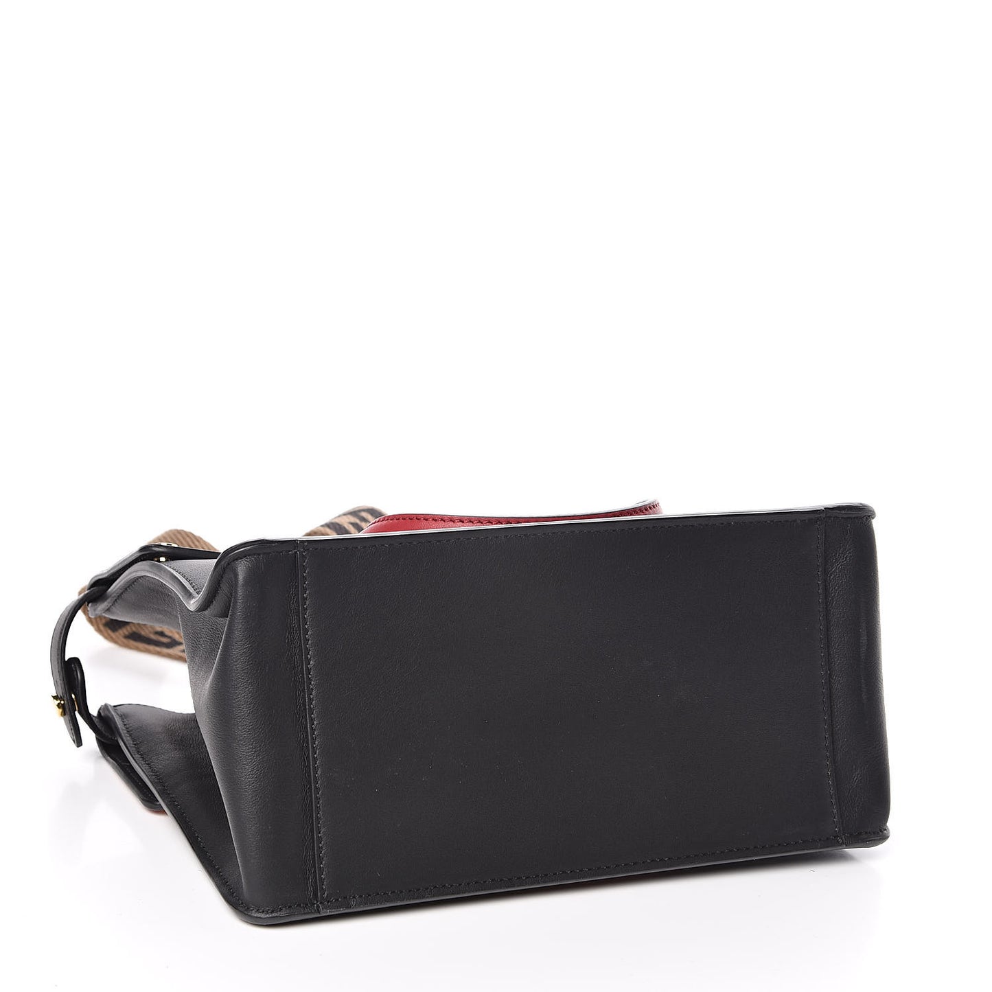 Vitello Grace Suede Small Flip Tote Black Fragola Marrone