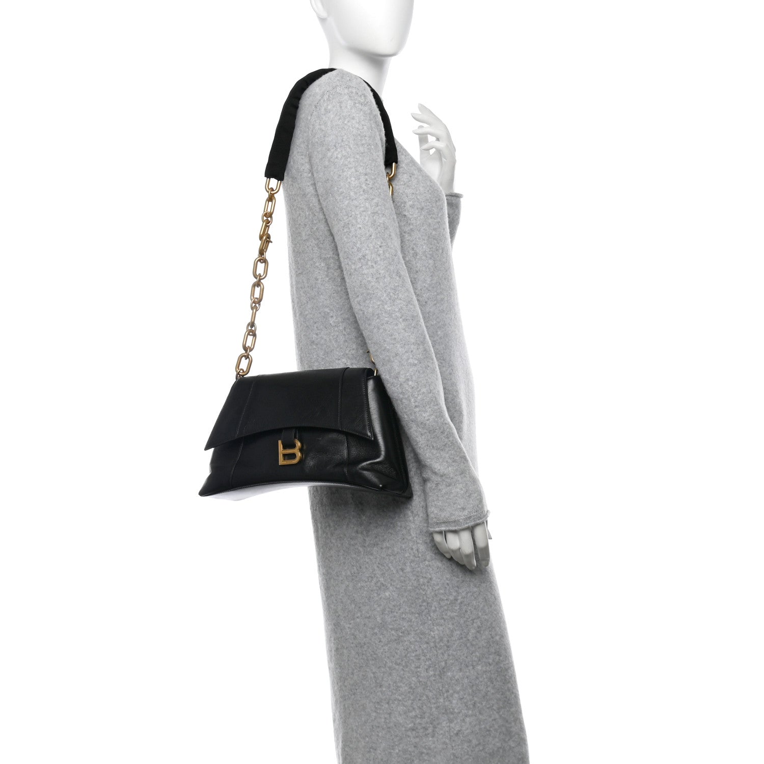 Balenciaga Paper Calfskin S Downtown Chain Shoulder Bag Black 2 of 12
