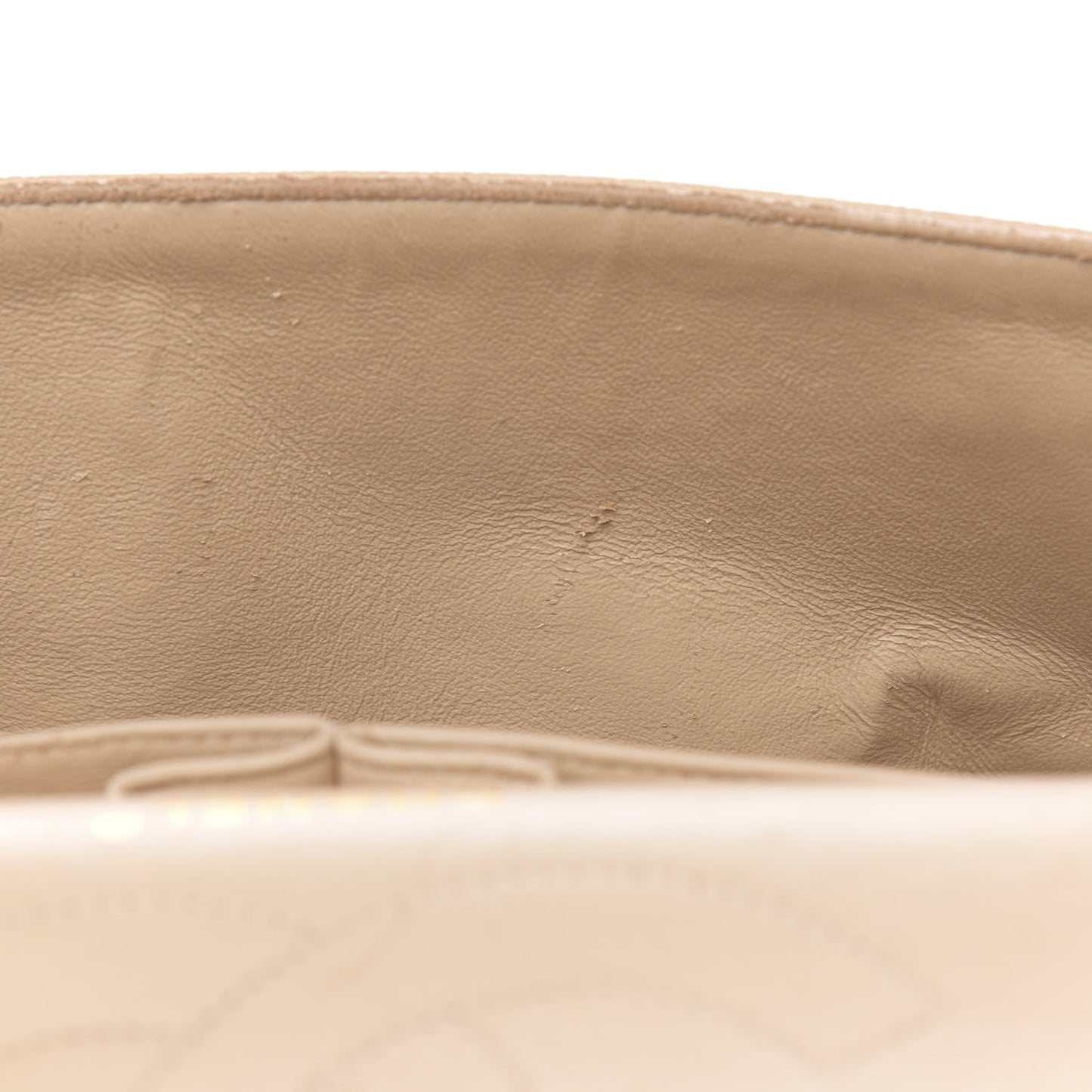 Caviar Quilted Jumbo Double Flap Light Beige