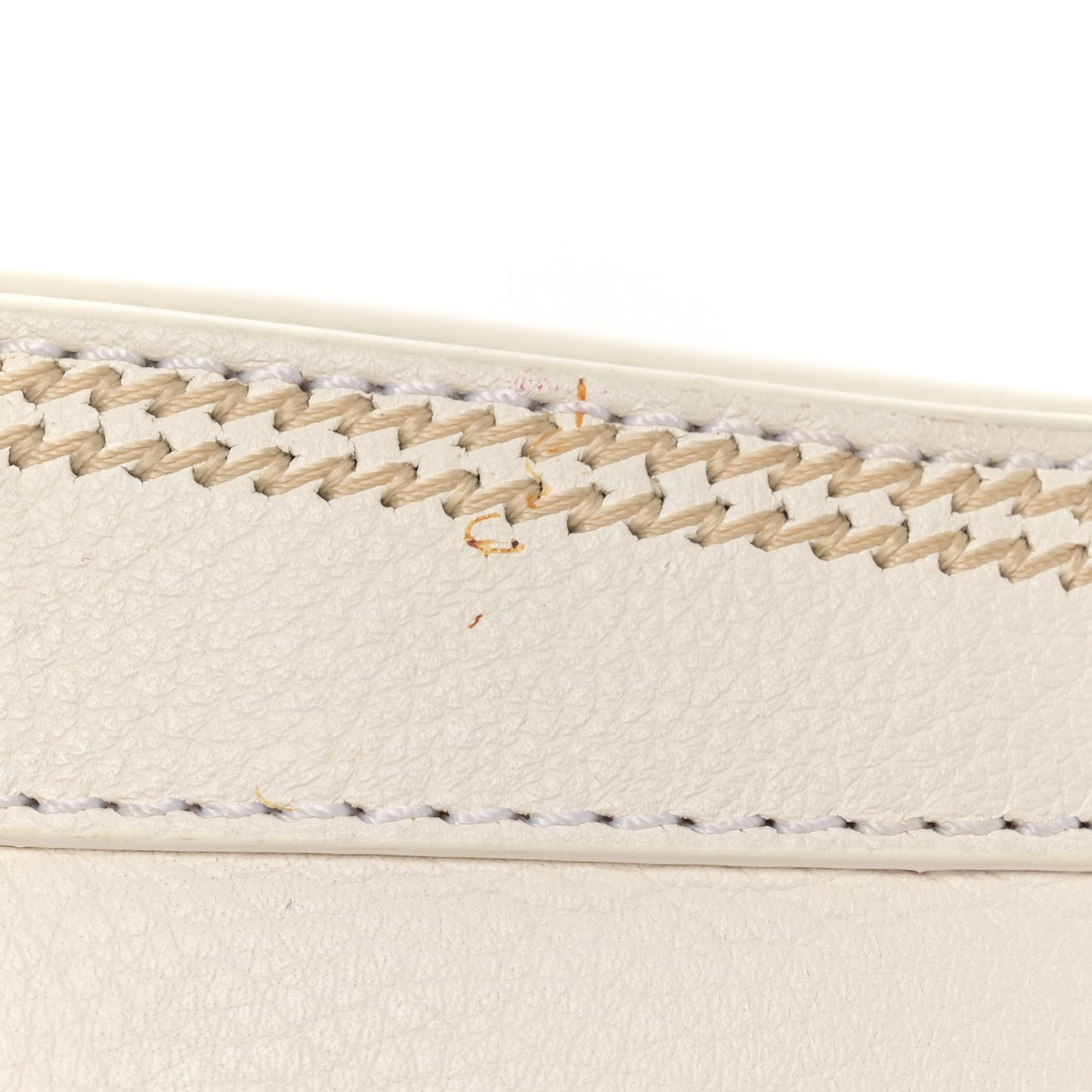 Grained Calfskin Small Dome Bag White