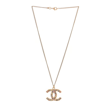 Chanel Crystal CC Necklace Light Gold Multicolor 2 of 5
