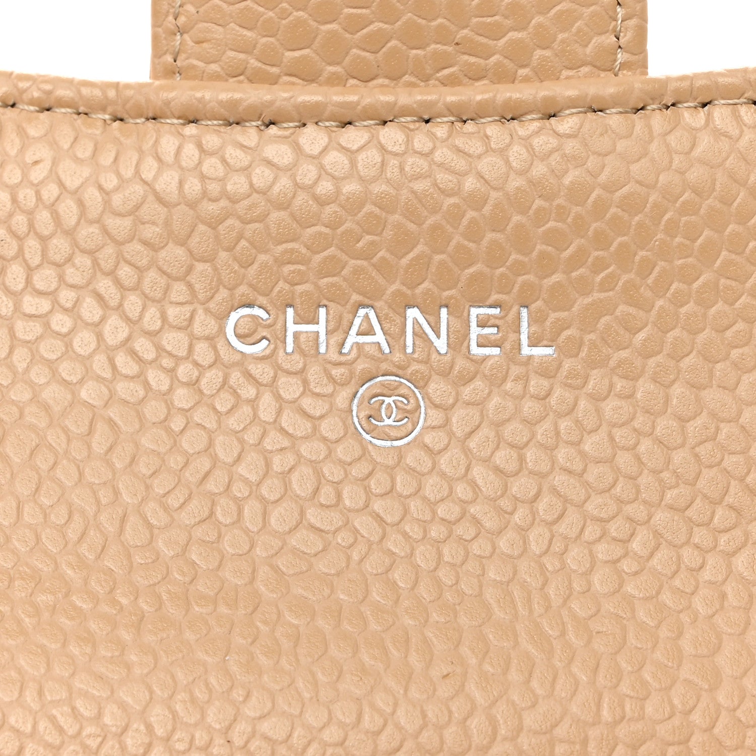 Chanel Caviar Quilted Flap Card Holder Wallet Beige 6 of 9