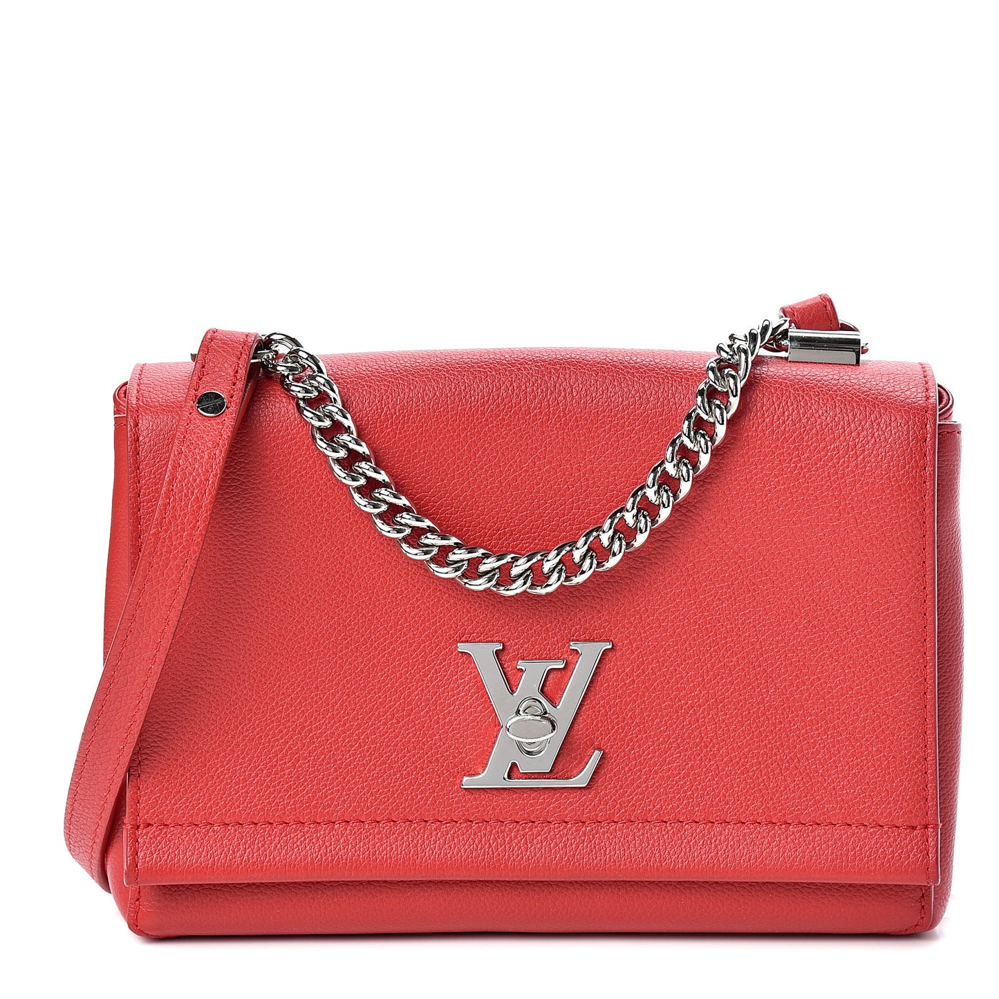 Calfskin Lockme II Chain Bag BB Rubis