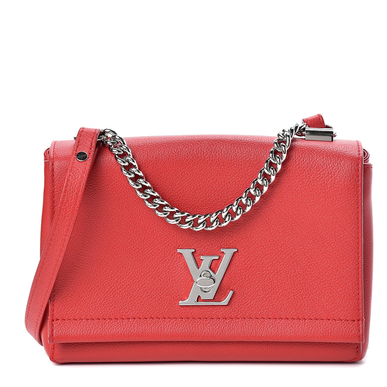 Louis Vuitton Calfskin Lockme II Chain Bag BB Rubis 1 of 11