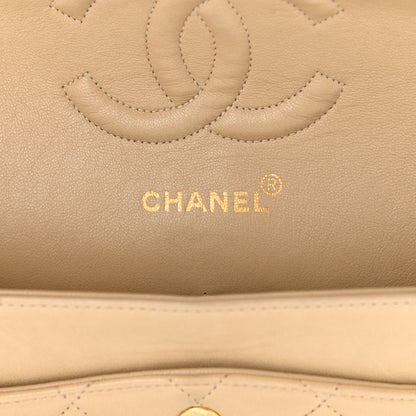 Chanel Lambskin Quilted Medium Double Flap Beige 6 of 20