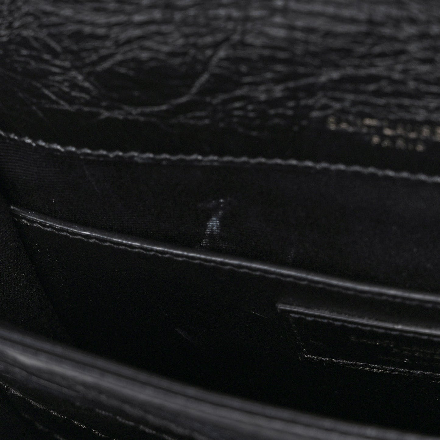 Crinkled Calfskin Matelasse Monogram Baby Niki Chain Satchel Black