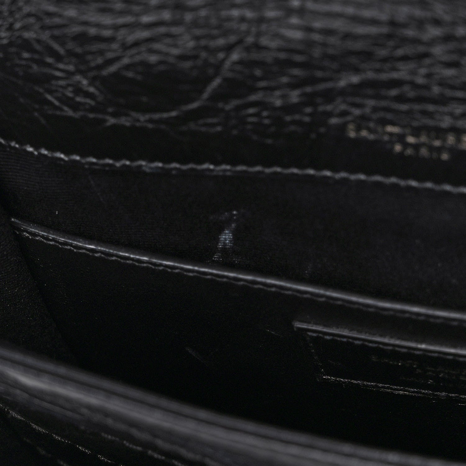 Saint Laurent Crinkled Calfskin Matelasse Monogram Baby Niki Chain Satchel Black 11 of 13