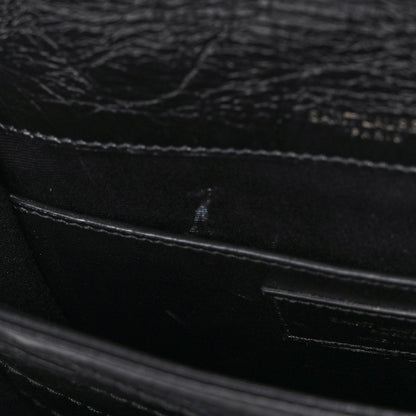 Saint Laurent Crinkled Calfskin Matelasse Monogram Baby Niki Chain Satchel Black 11 of 13