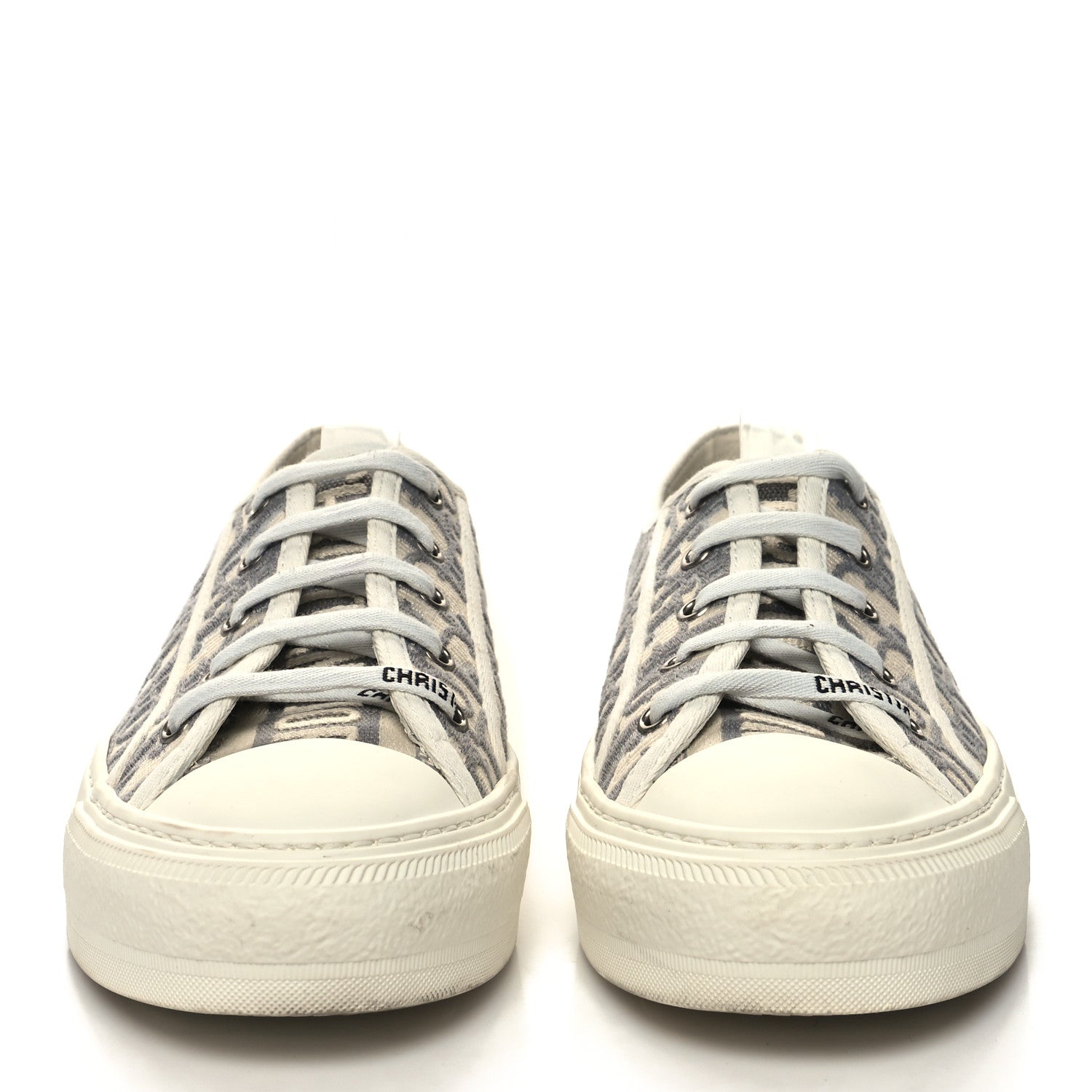 Christian Dior Canvas Oblique Walk'N'Dior Low Top Sneakers 38.5 Grey Stone 2 of 9