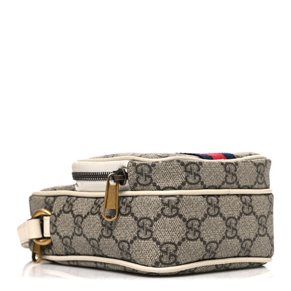 Gucci GG Supreme Monogram Web Mini Ophidia Double Zip Messenger Bag Beige Ebony Mystic White 4 of 10