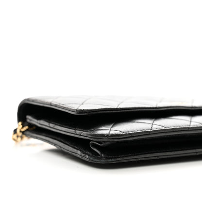 Chanel Lambskin Quilted Wallet On Chain WOC Black 10 of 13