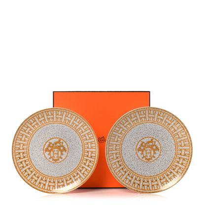 Hermes Porcelain Mosaique au 24 Dessert Plate Set of 2 8 of 8