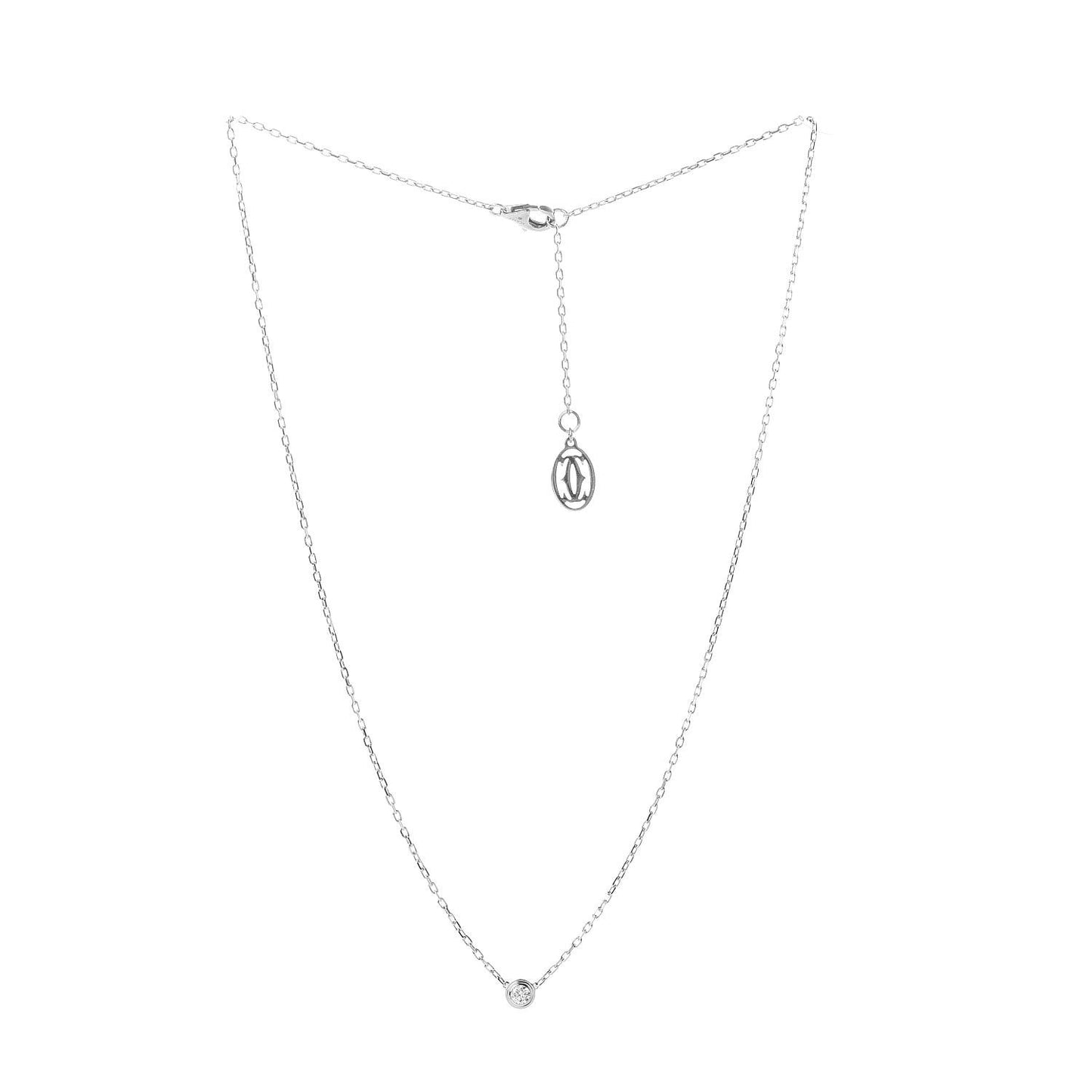 18K White Gold Diamond SM D'Amour Pendant Necklace