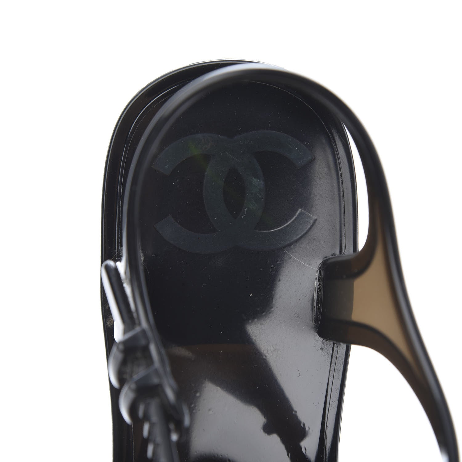 Chanel Jelly Camellia Thong Sandals 35 Black 7 of 7