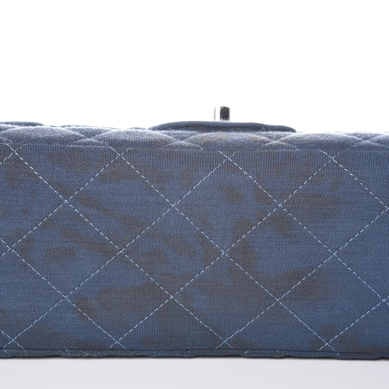 Chanel Jersey Quilted Maxi Single Flap Blue 11 of 14