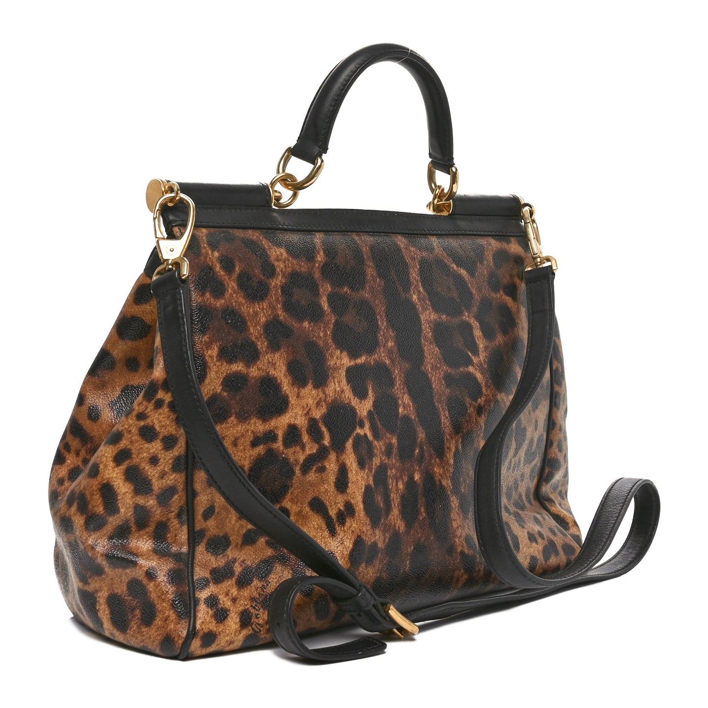 Canvas Leopard Print Large Miss Sicily Satchel