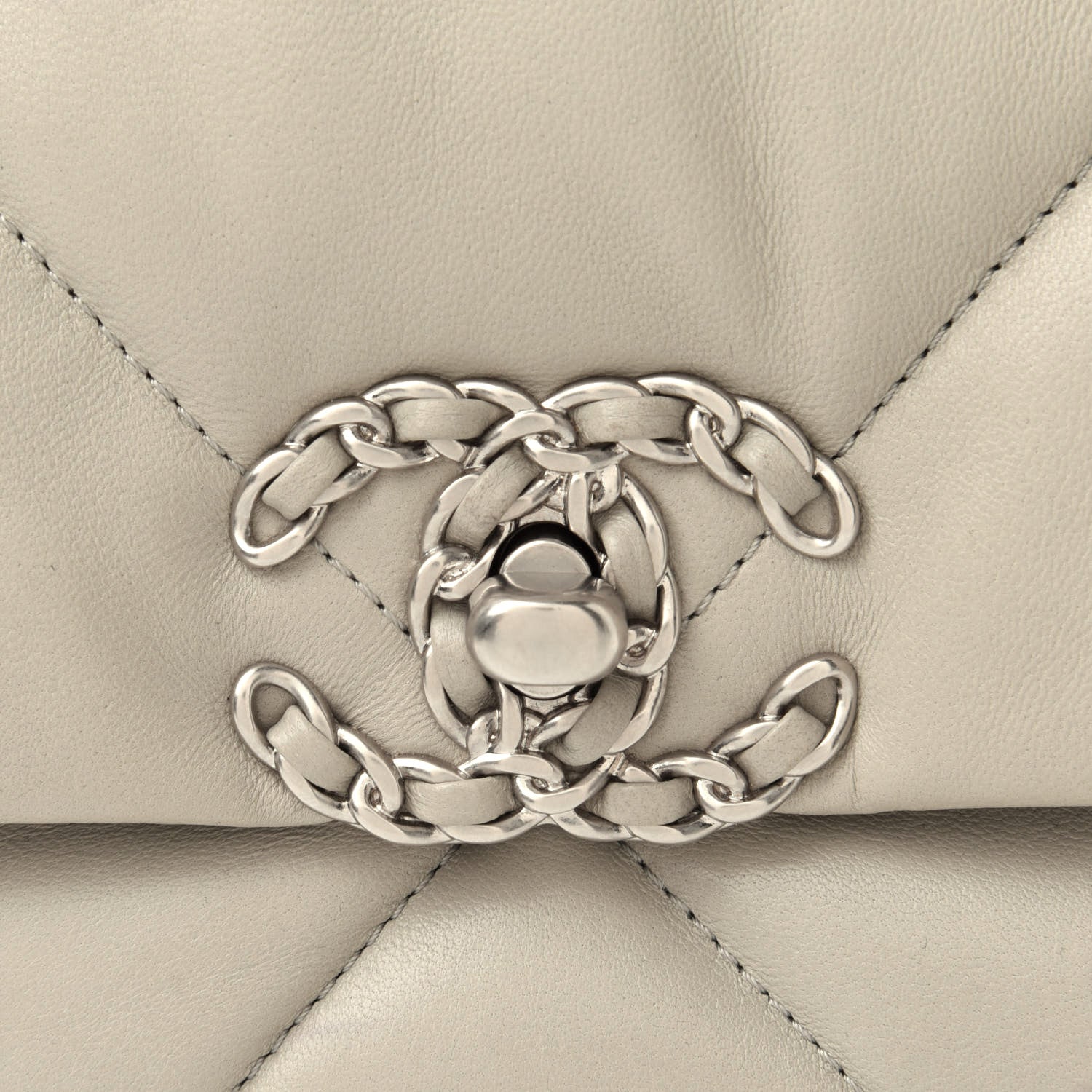 Chanel Lambskin Quilted Medium Chanel 19 Flap Grey 7 of 9