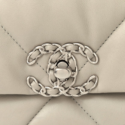 Chanel Lambskin Quilted Medium Chanel 19 Flap Grey 7 of 9