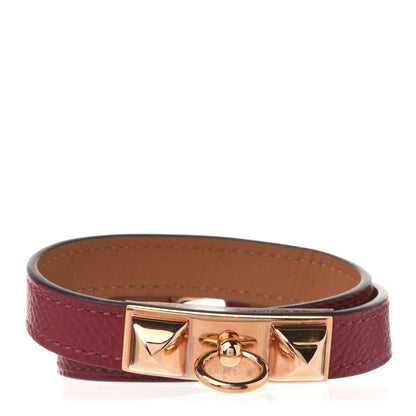 Hermes Epsom Rivale Double Tour Bracelet S Rouge Grenat 1 of 7