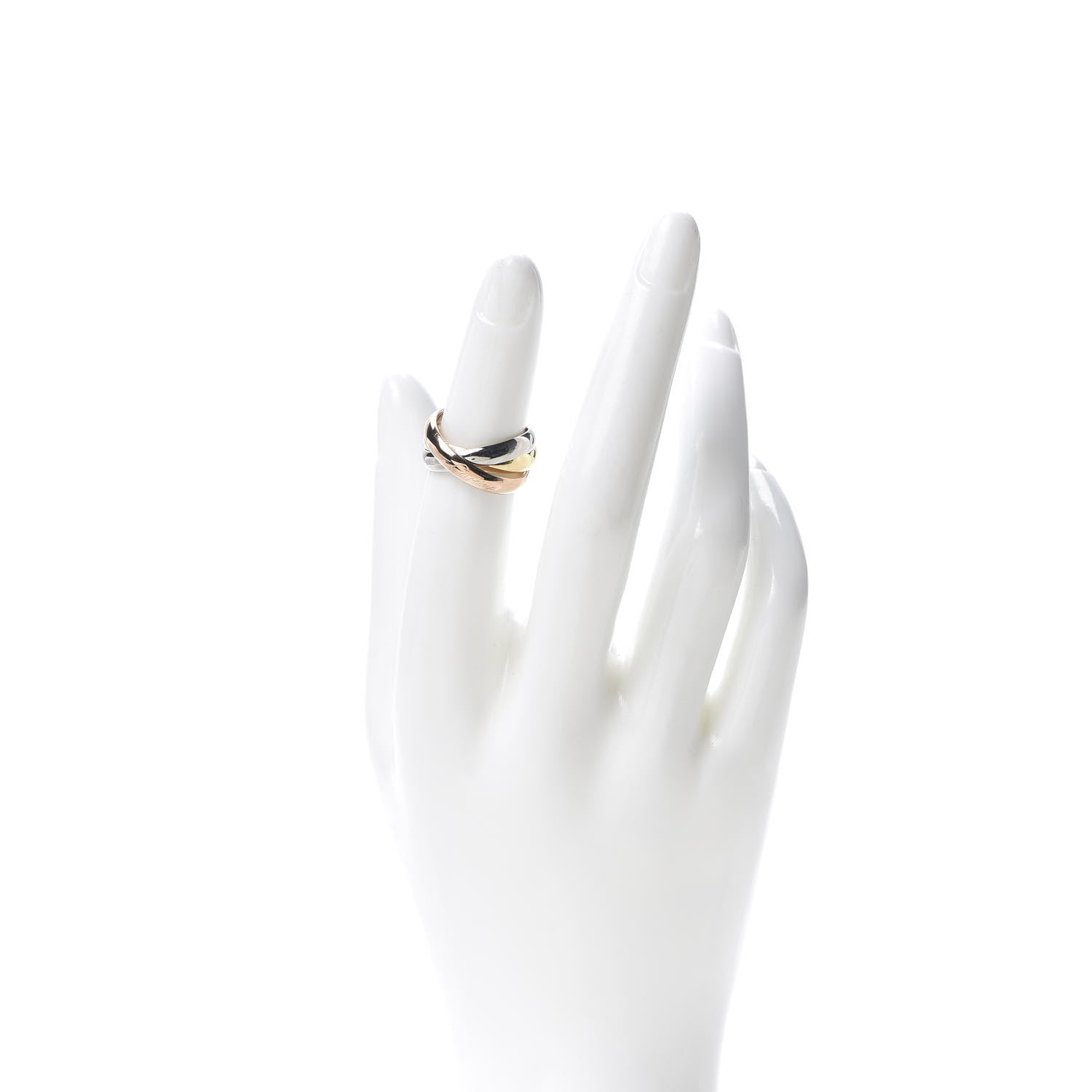 Cartier 18K Pink Yellow White Gold Classic Trinity Ring 50 5.25 2 of 5