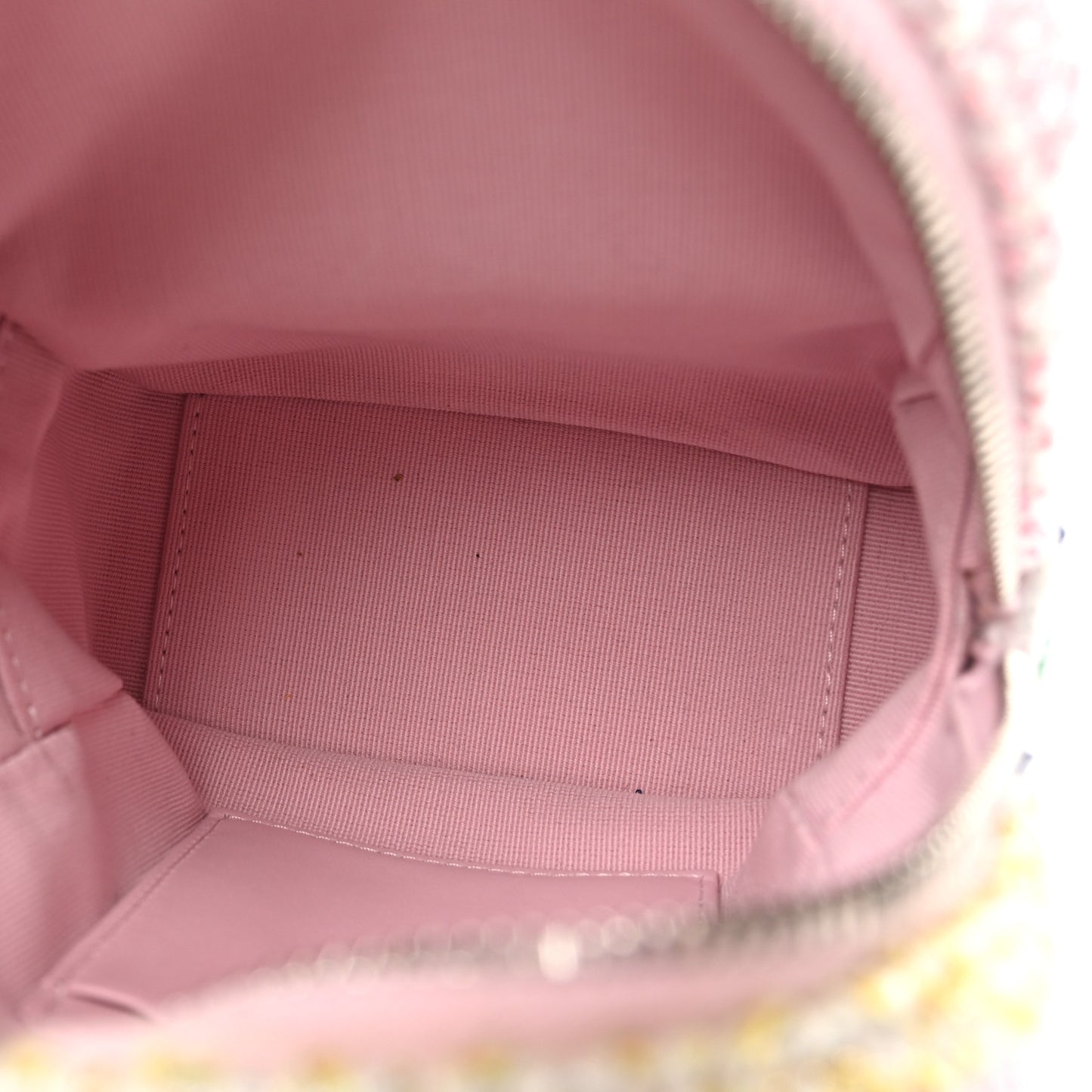 Metallic Tweed Quilted CC Mini Classic Backpack White Multicolor