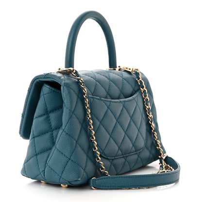 Chanel Caviar Quilted Mini Coco Handle Flap Dark Turqouise 3 of 11