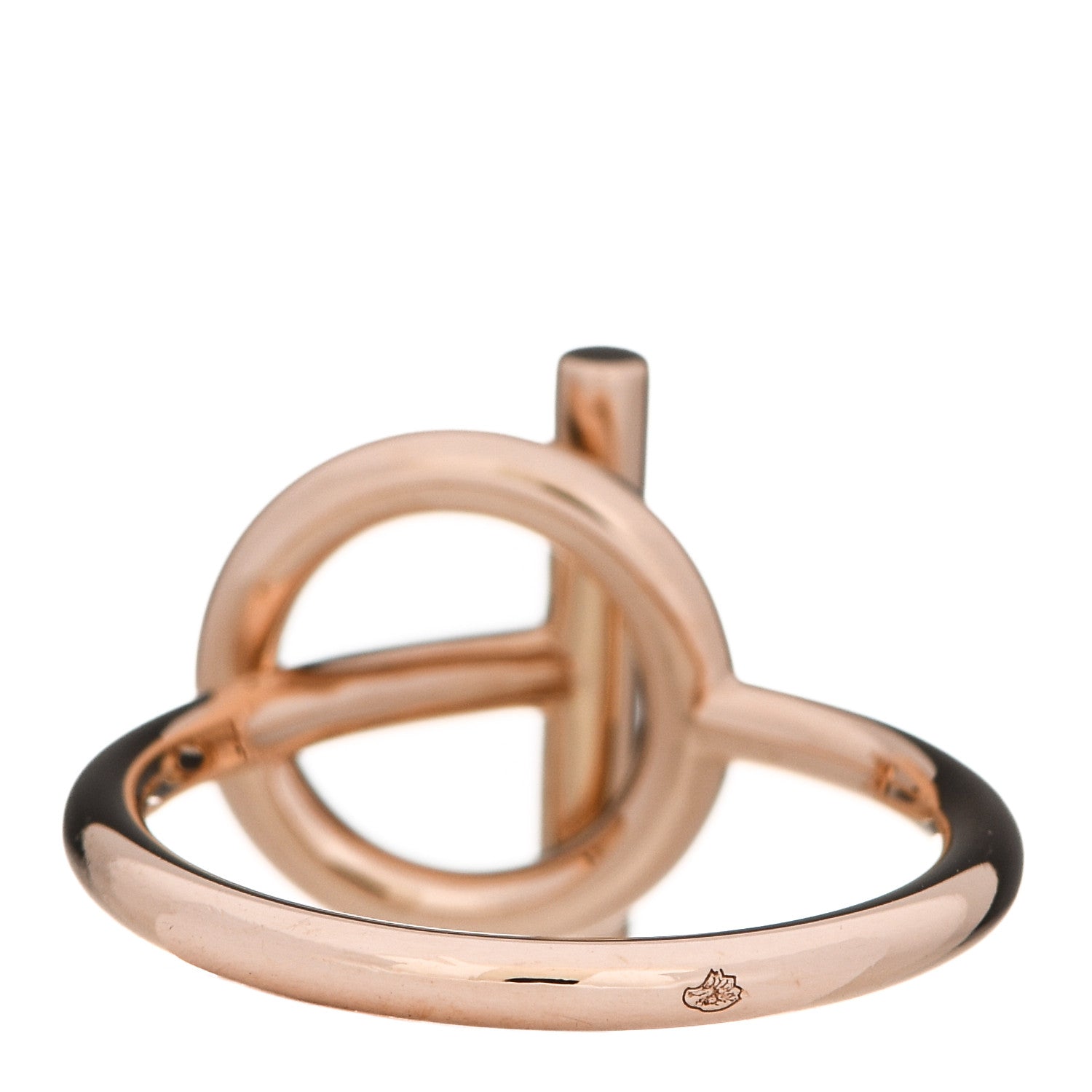 Hermes 18K Rose Gold Diamond PM Echappee Ring 52 6 3 of 5