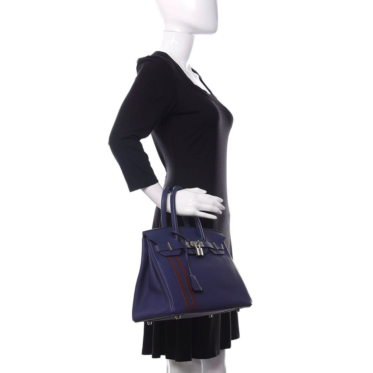 Togo Swift Officier Birkin 30 Bleu Encre Rouge H