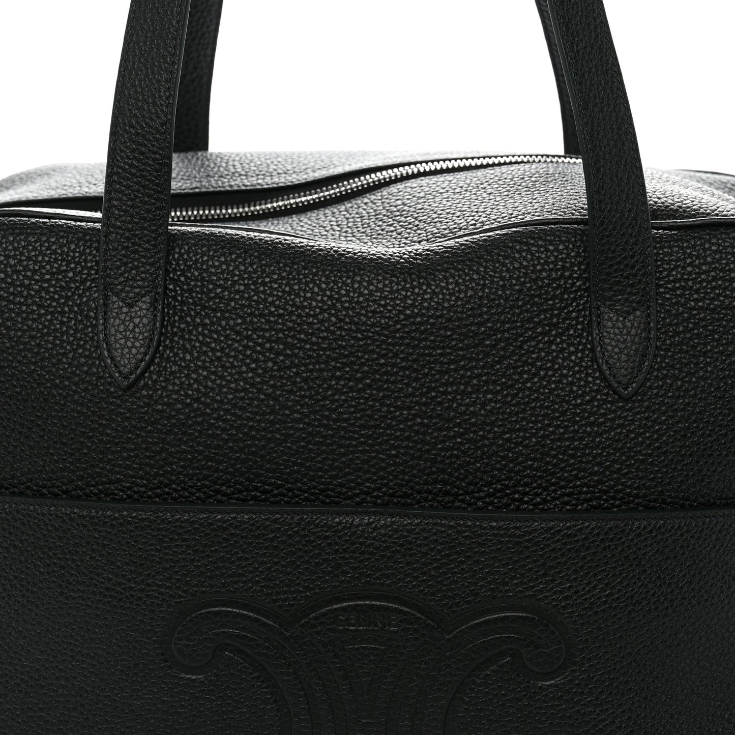 Grained Calfskin Duffle Bag Night Green