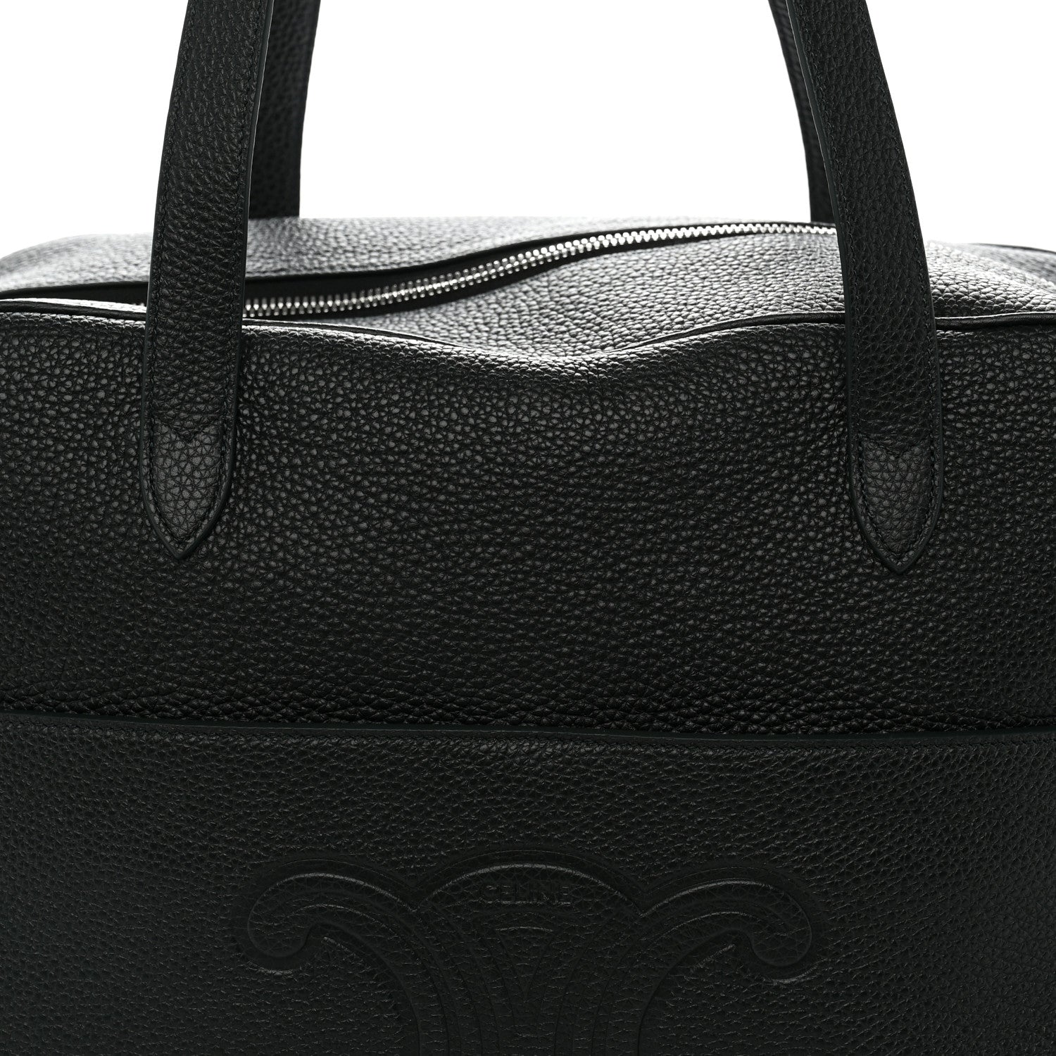 Celine Grained Calfskin Duffle Bag Night Green 7 of 9