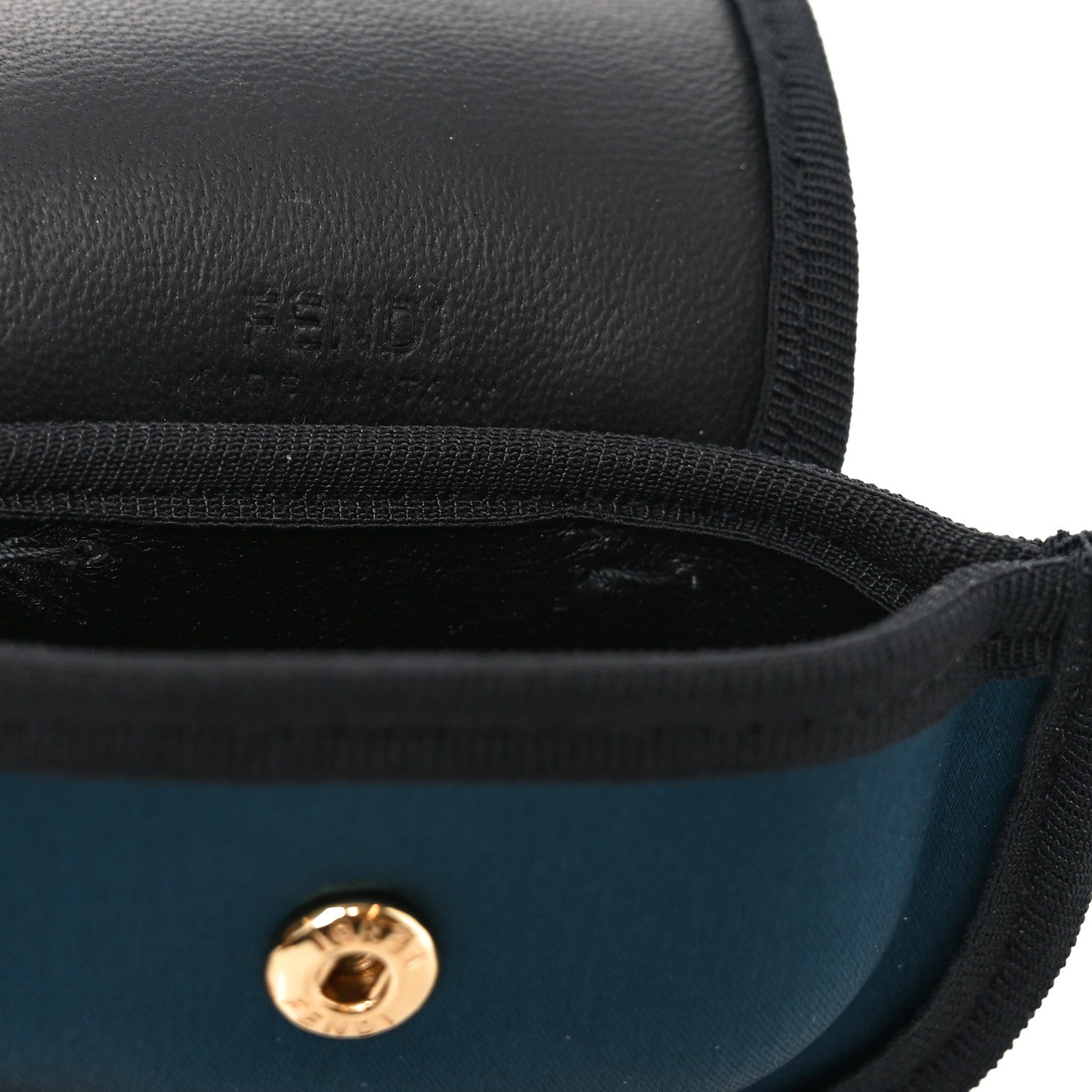 Fendi Silk Satin Pico Baguette Charm Blue Velvet Black 1804547