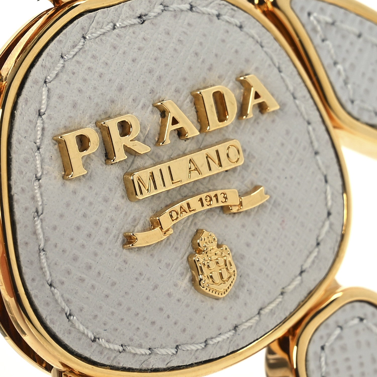 Prada Metal Saffiano Bear Bag Charm Grey 3 of 4