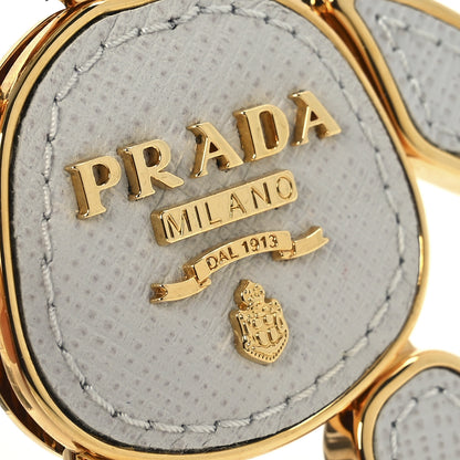 Prada Metal Saffiano Bear Bag Charm Grey 3 of 4