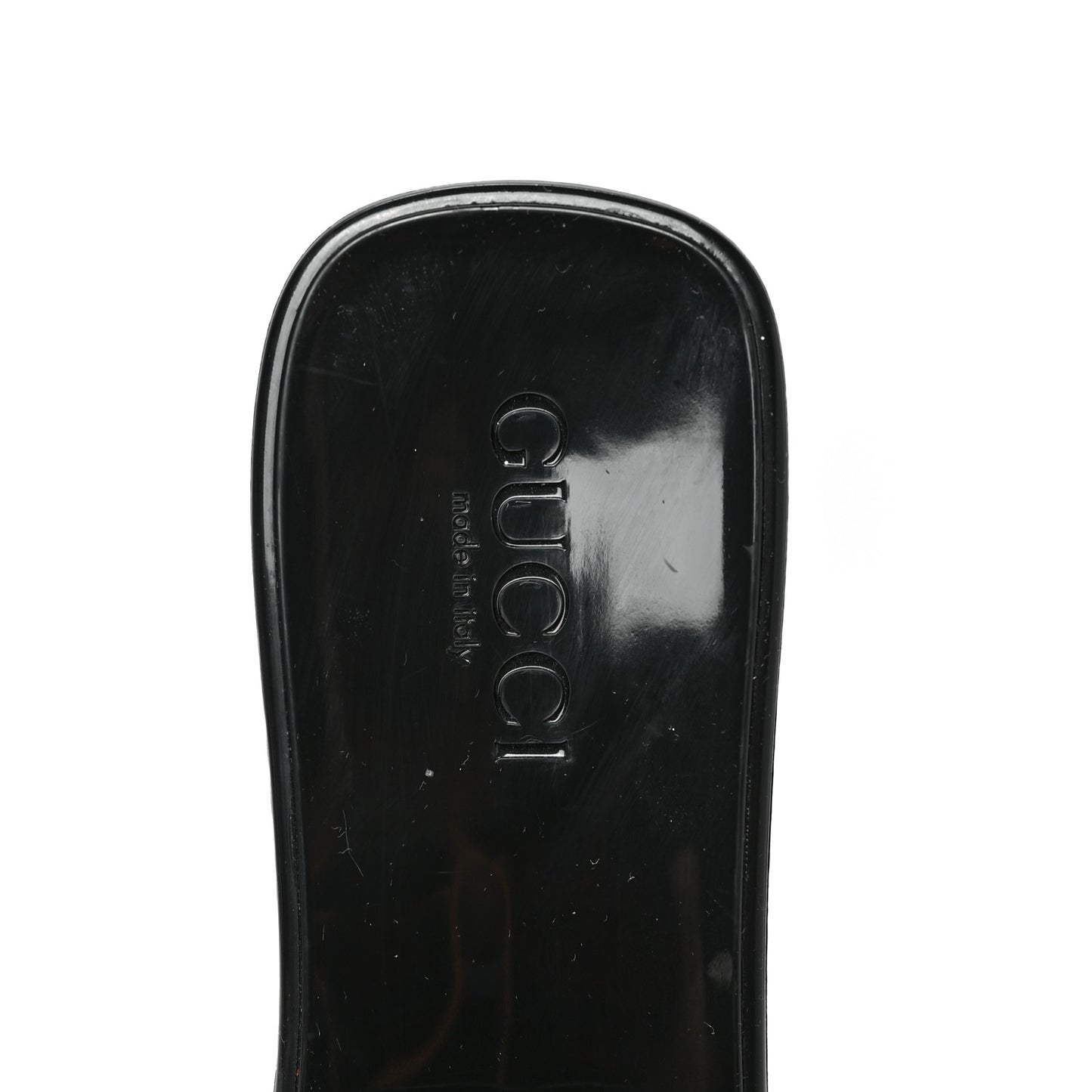 Rubber Gucci Logo Womens Platform 20/60mm Slide Sandals 38 Black