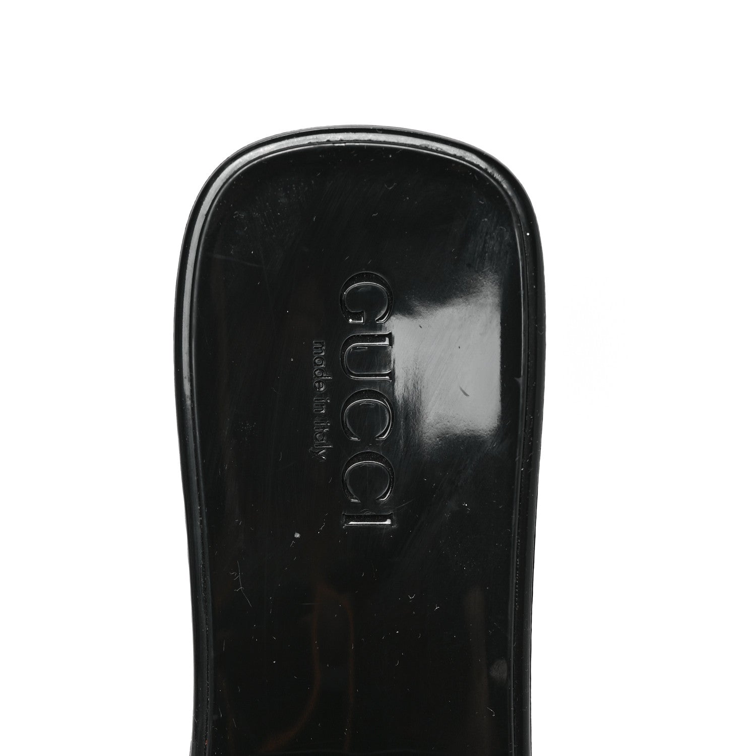 Gucci Rubber Gucci Logo Womens Platform 20/60mm Slide Sandals 38 Black 7 of 8