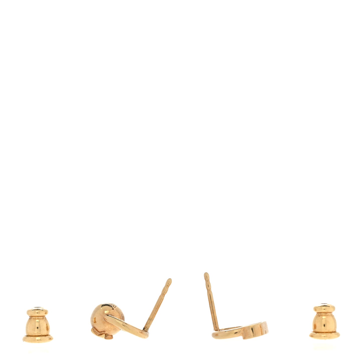 Metal CD Stud Earrings Gold