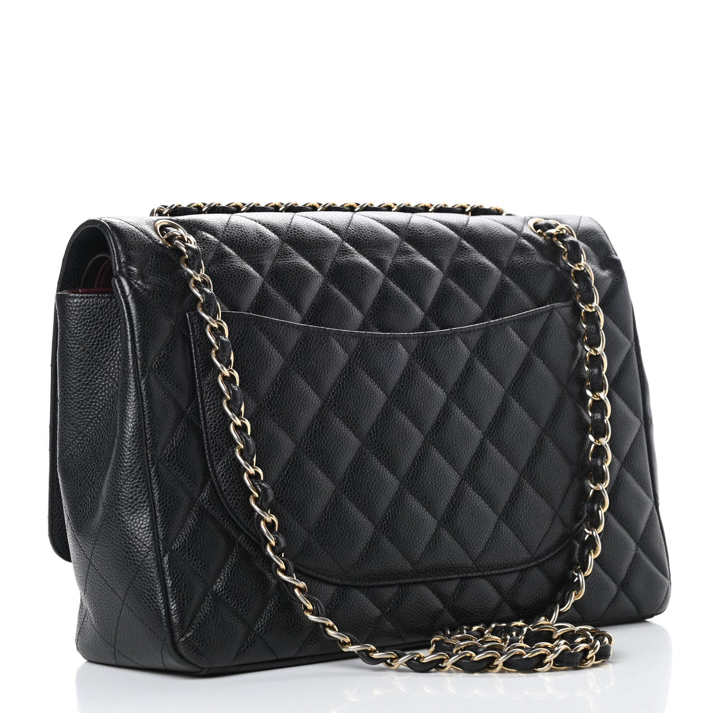 Caviar Quilted Maxi Double Flap Black