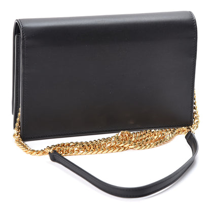 Saint Laurent Smooth Calfskin Classic Monogram Kate Tassel Chain Wallet Black 2 of 9