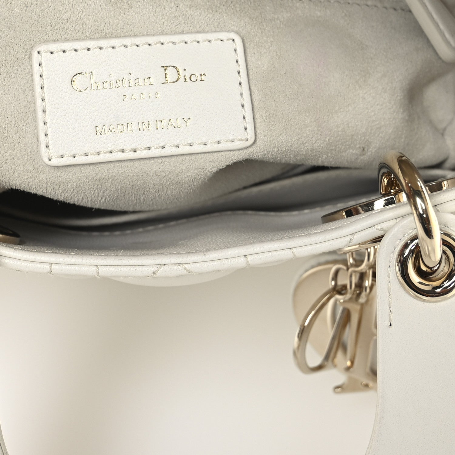 Christian Dior Lambskin Cannage Small My ABCDior Lady Dior White 6 of 10