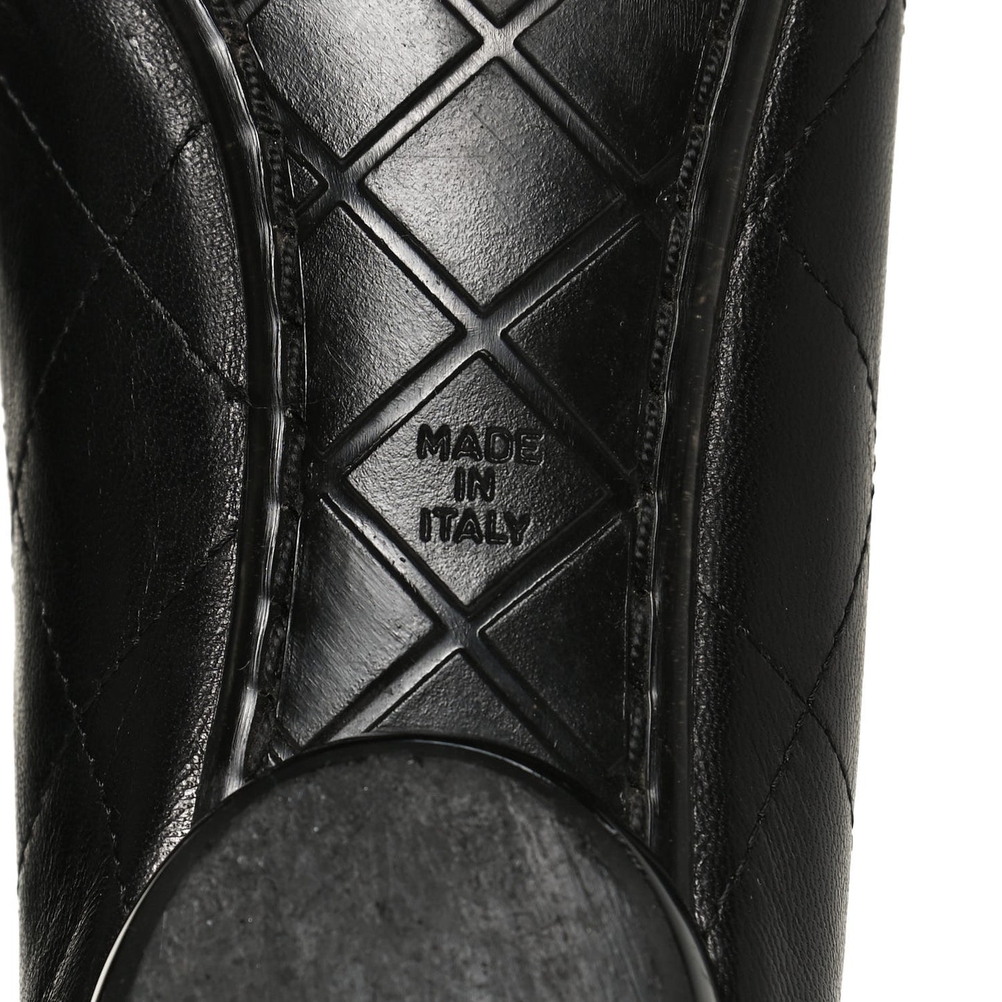 Lambskin Quilted Cambon Ballerina Flats 36 Black