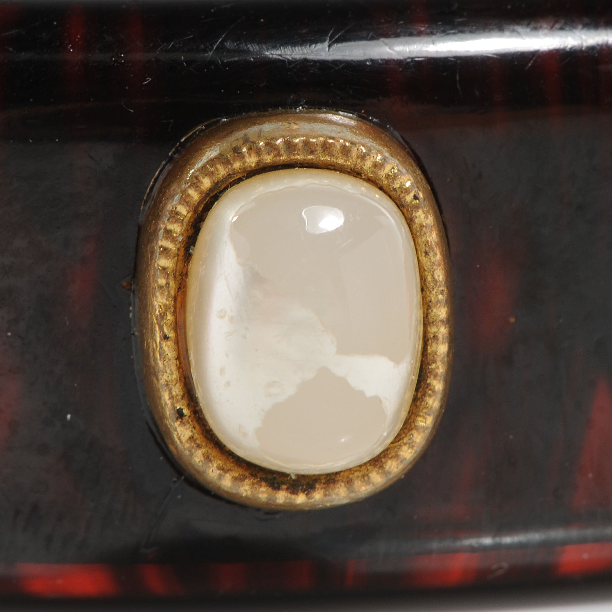 Chanel Acrylic Gripoix Pearl Bangle Tortoise 5 of 5