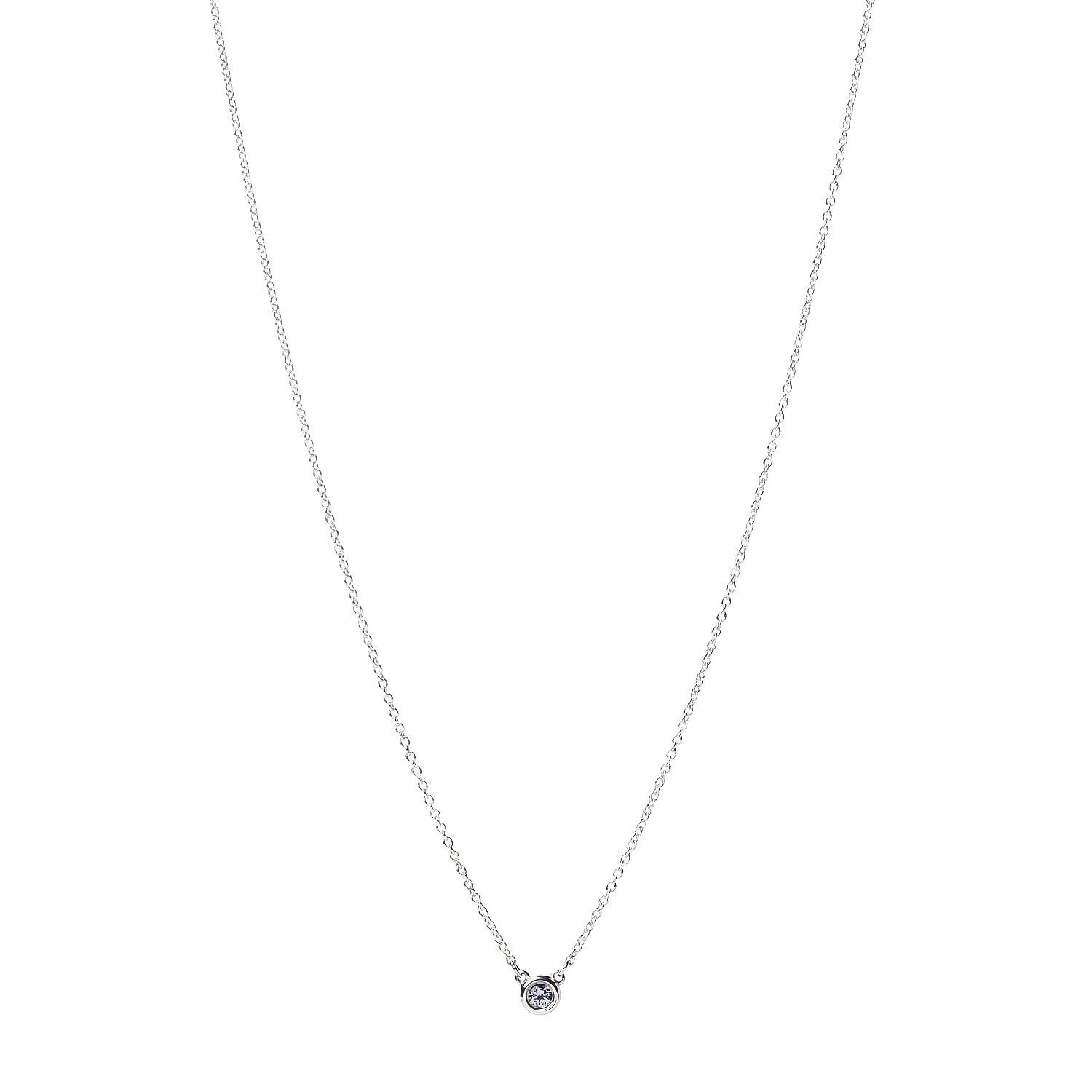 Tiffany Sterling Silver Tanzanite .07ct Elsa Peretti Color By The Yard Necklace 1 of 4