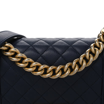 Chanel Caviar Quilted Small Boy Flap Navy 8 of 10