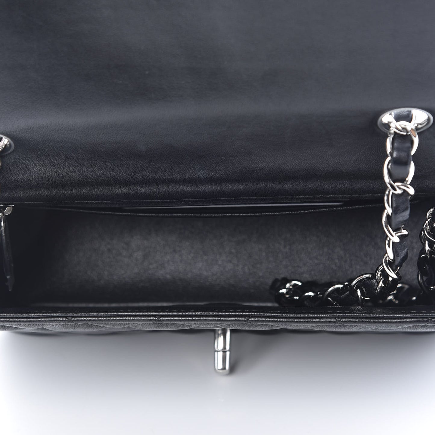 Lambskin Quilted Mini Rectangular Flap Black