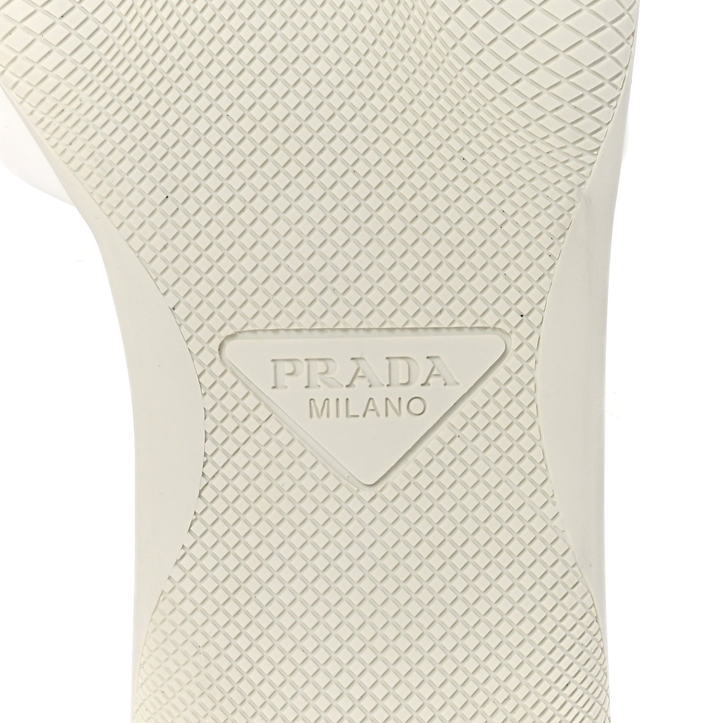 Spazzolato Triangle Logo Slide Flat Sandals 39 White