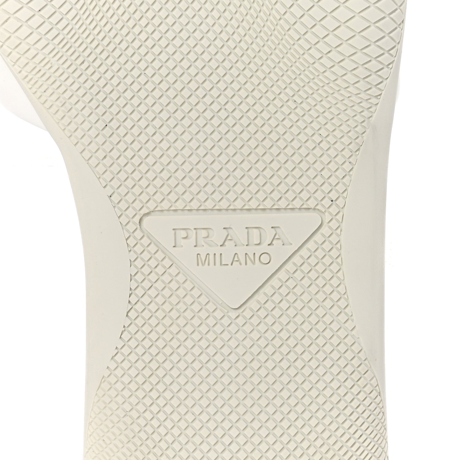 Prada Spazzolato Triangle Logo Slide Flat Sandals 39 White 7 of 10