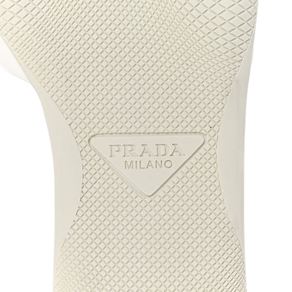 Prada Spazzolato Triangle Logo Slide Flat Sandals 39 White 7 of 10