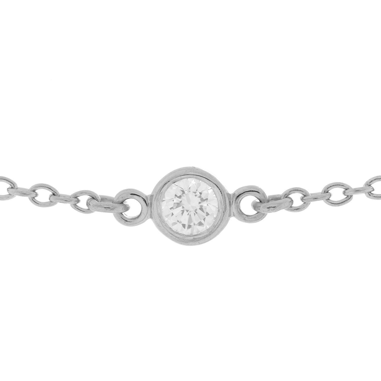 Tiffany Platinum Diamond .30ctw Elsa Peretti Diamonds by the Yard Station Bracelet 4 of 6