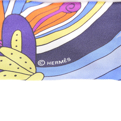 Hermes Silk Le Jardin de la Maharani Twilly Jaune Vif Bleu Violet 5 of 5